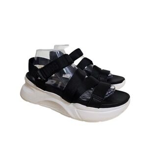 UGG LA Shores Womens Black White Platform Sporty Strappy Sandals 1118499 Size 9
